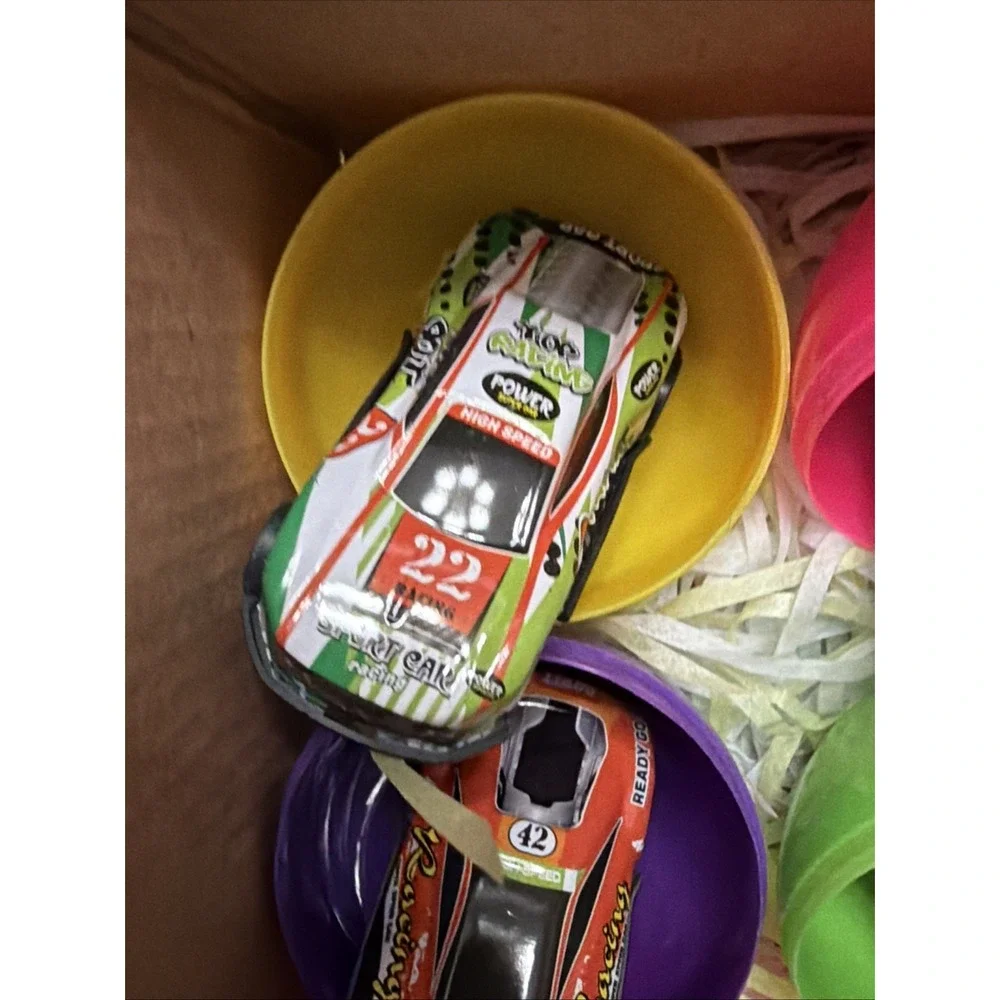 HiDreamy 12 Pack Pre-Filled Easter Eggs with Die-Cast Racing Cars Party Favors